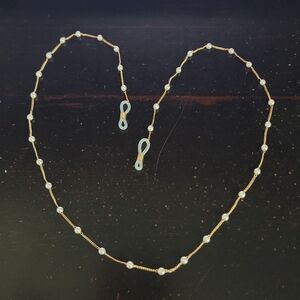 Sunglasses Chain Gold and White Pearl Reading Sun Glasses Chain